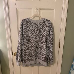 Aerie oversized leopard print pullover